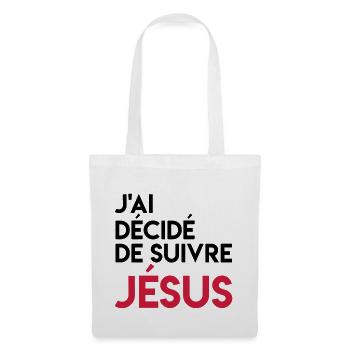 J'ai décidé de suivre Jésus - Sac en tissu - blanc - Devant