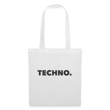 Techno Music Logo grau - Stoffbeutel - Weiß - Vorne