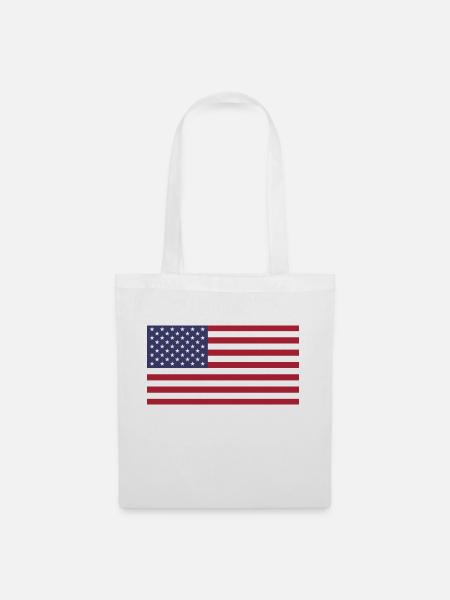 USA Flagge - Stoffbeutel - Weiß