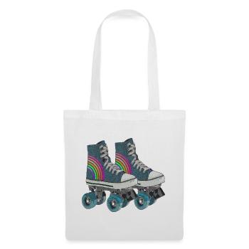 Vintage Classic Skates / Rollschuhe - Stoffbeutel - Weiß - Vorne