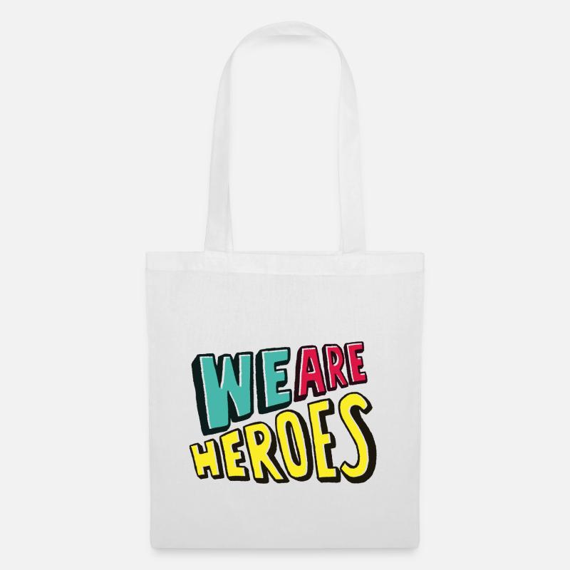 We are Heroes bunt - Stoffbeutel - Weiß