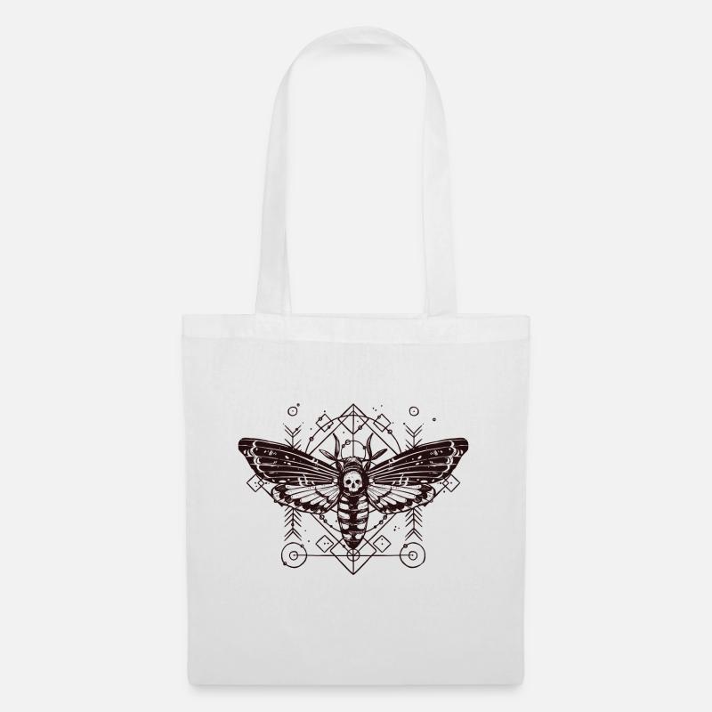 Motte Skull Schaedel Insekt Tattoo Schmetterling B - Stoffbeutel - Weiß