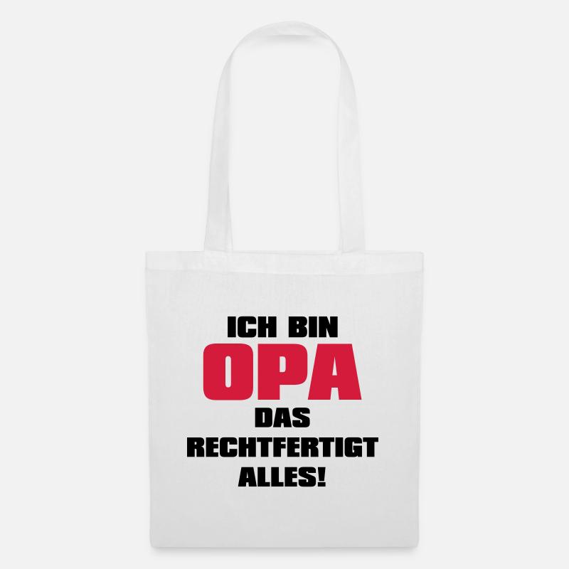 Ich bin Opa - Großvater Sprüche Geschenk Enkel Opi - Stoffbeutel - Weiß