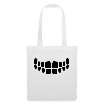 Grinning Evil Horror Mouth Smile Comic Teeth - Tote Bag - white - Front