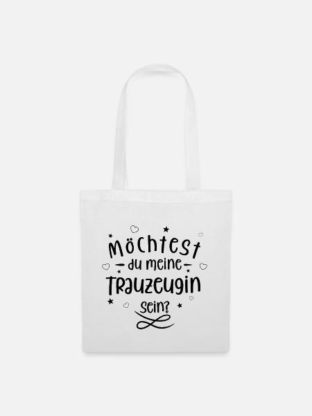 Möchtest du meine Trauzeugin sein? (schwarz) - Stoffbeutel - Weiß