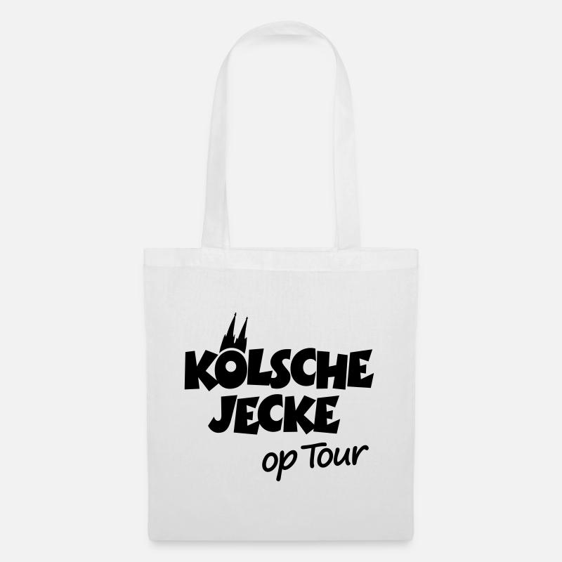Kölsche Jecke op Tour Köln mit Kölner Dom - Stoffbeutel - Weiß