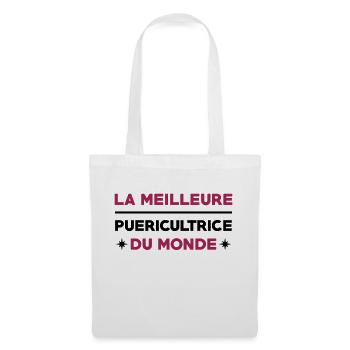 Puériculture / Puéricultrice / Bébé / Maternelle - Sac en tissu - blanc - Devant
