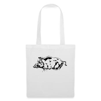 Wild Boar - Wildschwein - Stoffbeutel - Weiß - Vorne