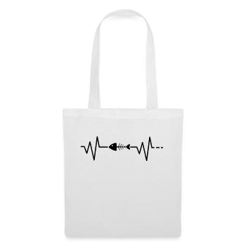 Pêche battement de coeur poisson mort squelette pêcheur mort - Sac en tissu - blanc - Devant
