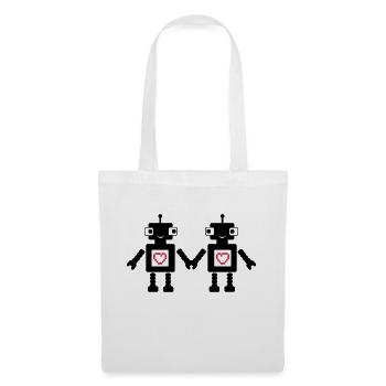 roboters_in_love_02 - Sac en tissu - blanc - Devant