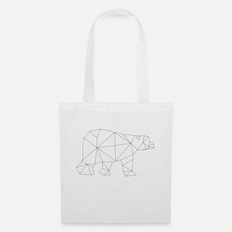 Low Poly Art - Eisbär - Stoffbeutel - Weiß