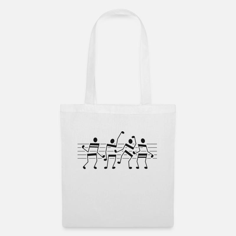 Danse de notes de musique - Sac en tissu - blanc