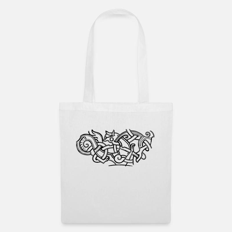 conception d'impression de dessin de symbole celtique antique - Sac en tissu - blanc