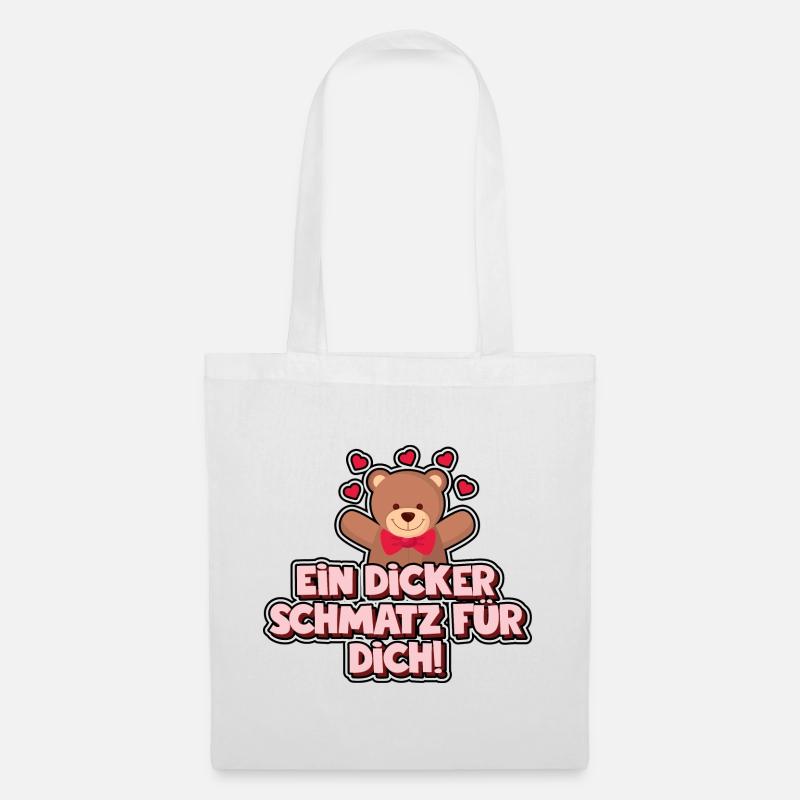 Ein dicker Schmatz für dich! Bär - Bären - Stoffbeutel - Weiß