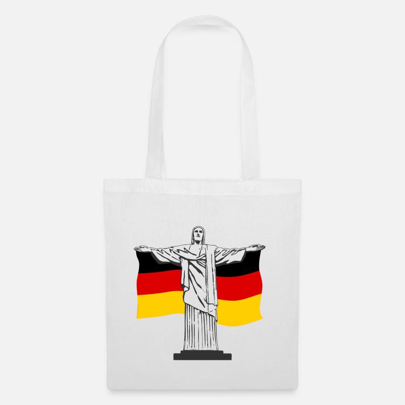 Rio De Janeiro Cristo Jesus Statue Deutschland Fla - Stoffbeutel - Weiß