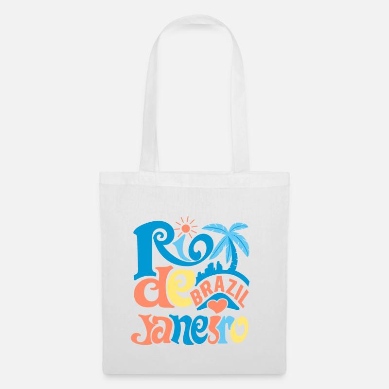 Rio de Janeiro Brasilien Typographie - Stoffbeutel - Weiß