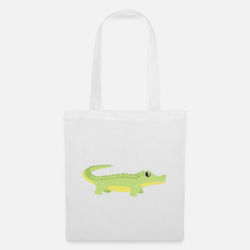 Krokodil - Stoffbeutel - Weiß
