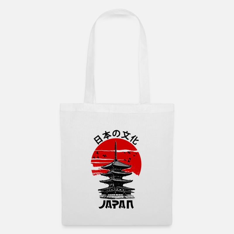 Japan Turm Rote Sonne - Stoffbeutel - Weiß