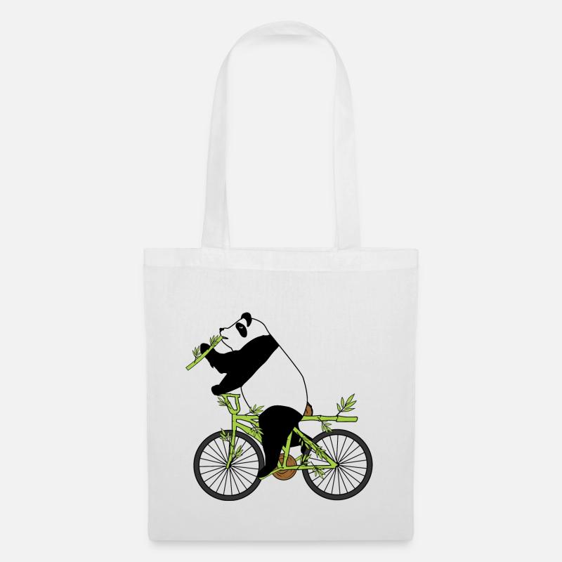 Cycling Bicycle Panda Bambo Bicycle - Tote Bag - white