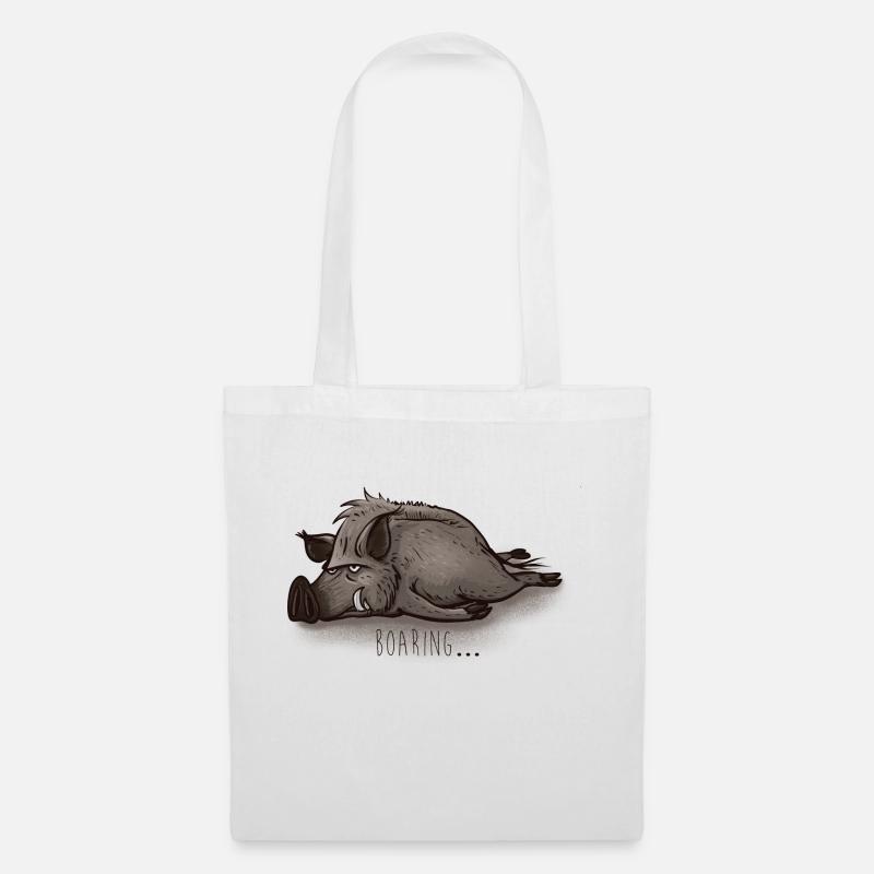 Wildschwein - Stoffbeutel - Weiß