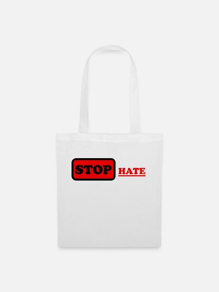 STOP HATE 01 - Stoffbeutel - Weiß