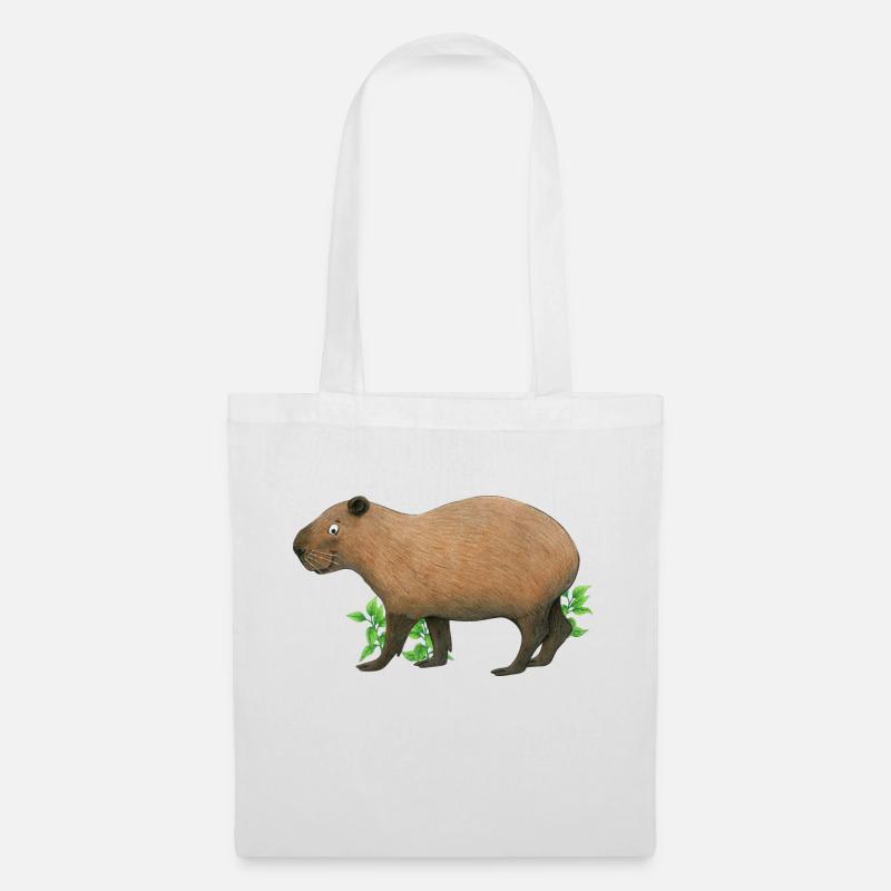 lustiges Capybara - Stoffbeutel - Weiß