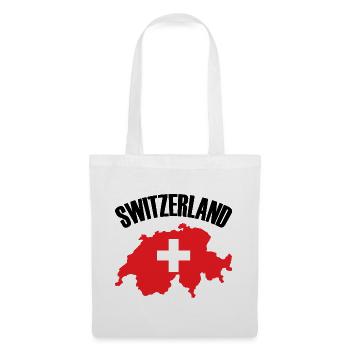 Schweiz Landkarte Schweizer Flagge - Stoffbeutel - Weiß - Vorne