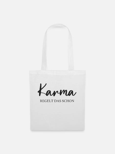 Karma regelt das schon - Stoffbeutel - Weiß