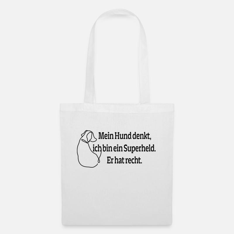 Hund Spruch Lineart - Stoffbeutel - Weiß