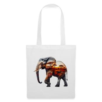 Éléphant - Sac en tissu - blanc - Devant