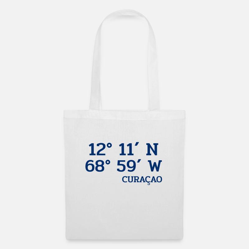 Curacao Coordinates - Koordinaten - Karibik - Stoffbeutel - Weiß