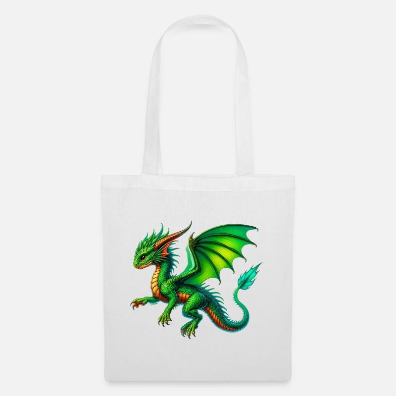 Drache - Stoffbeutel - Weiß