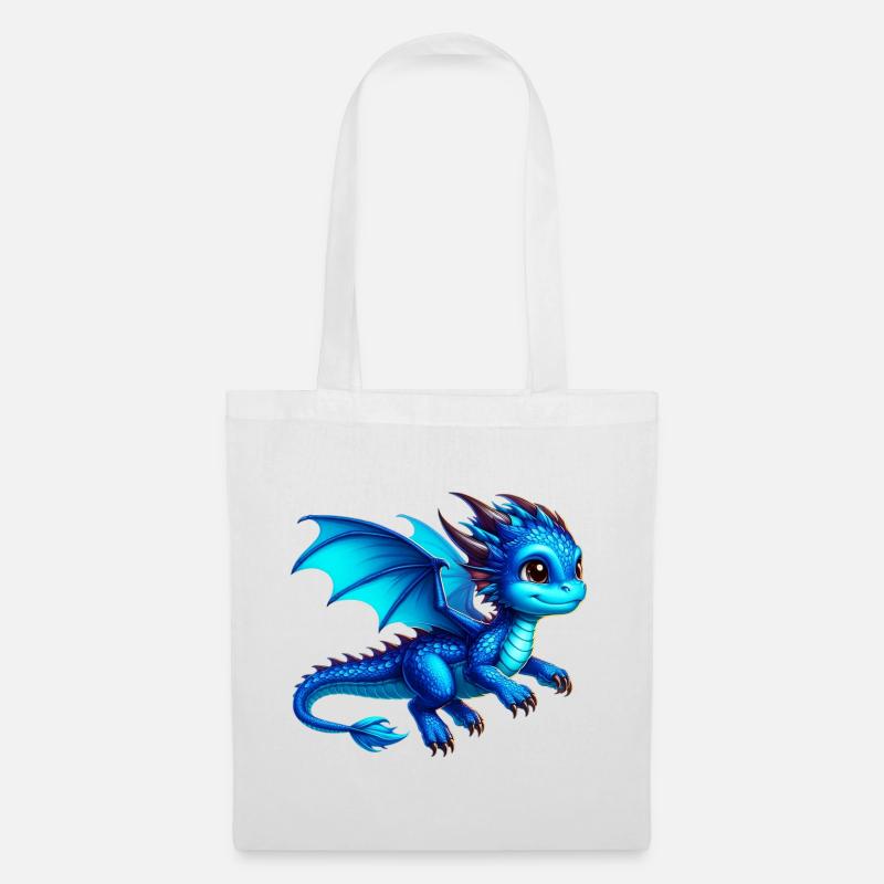 Drache - Stoffbeutel - Weiß
