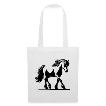 Cheval Poney de selle allemand - Sac en tissu - blanc - Devant
