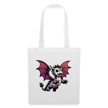 Drache - Stoffbeutel - Weiß - Vorne
