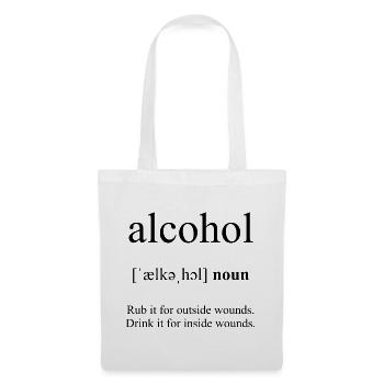 Alcohol (Alkohol) Definition Dictionary - Stoffbeutel - Weiß - Vorne