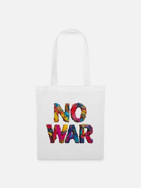 No War Farbstarkes Statement - Stoffbeutel - Weiß