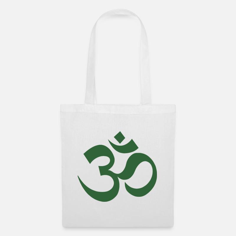 Om Symbol Dharma Muster - Stoffbeutel - Weiß