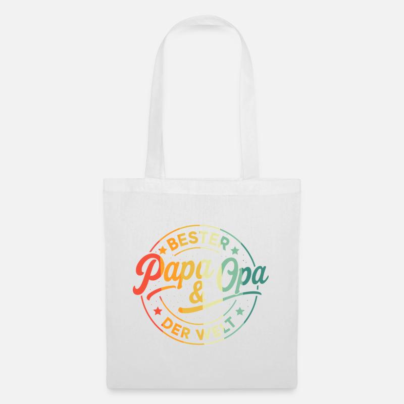 Opa Papa Bester Opa Sprüche Geburtstag Vatertag  - Stoffbeutel - Weiß