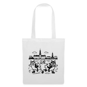 Schlittschuh Mimalistisch Line Art - Tote Bag - white - Front