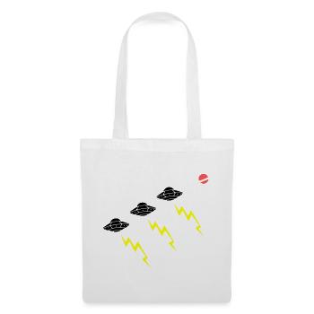 UFO Invasion Lightning Attack Alien Vector - Tote Bag - white - Front