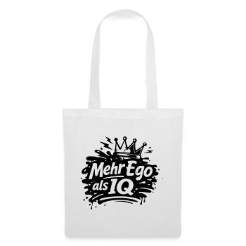 Mehr Ego als IQ - Stoffbeutel - Weiß - Vorne