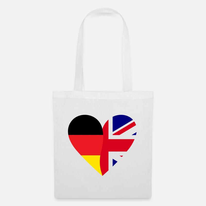 Germany Great Britain Heart - Stoffbeutel - Weiß
