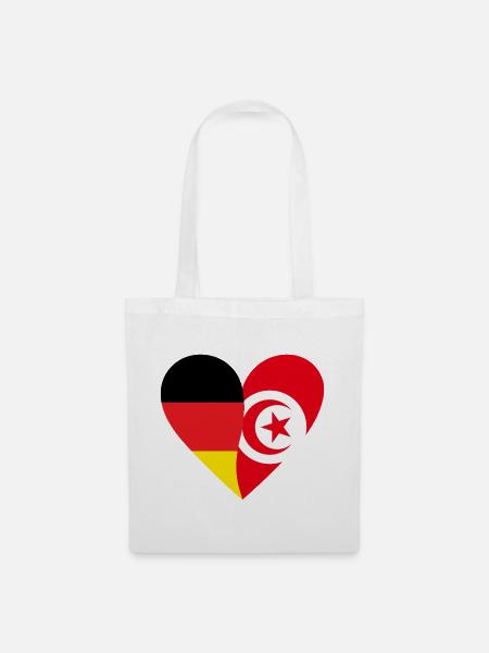 Herz der zwei Länder - Stoffbeutel - Weiß