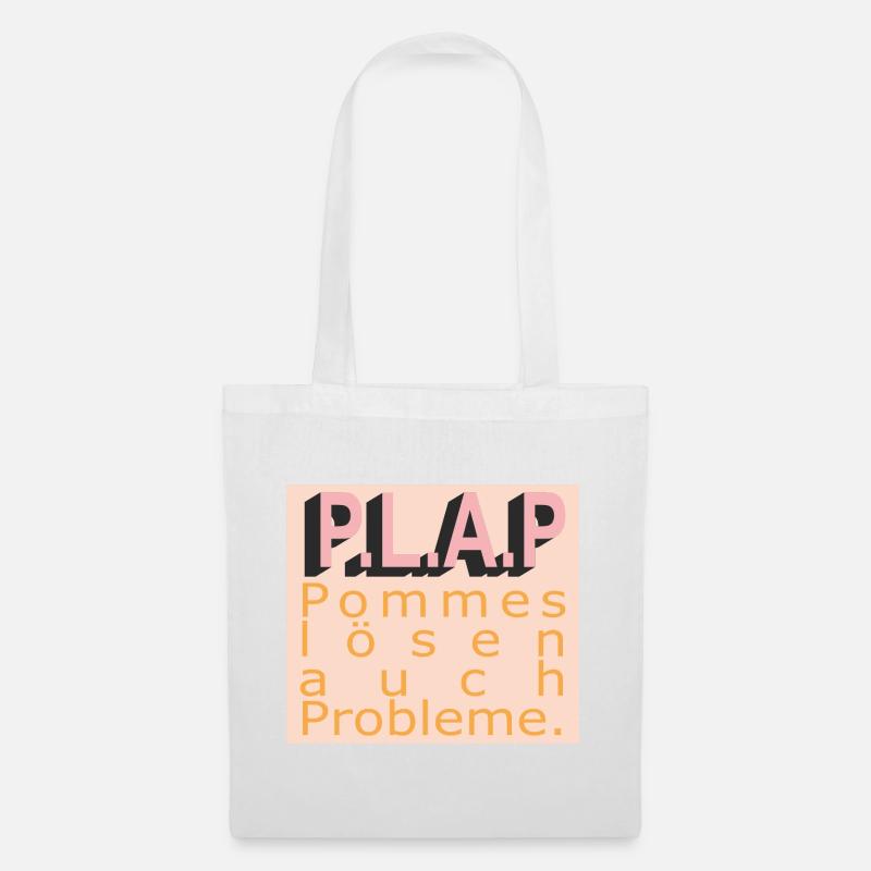 PLAP Pommes Probleme Typo - Stoffbeutel - Weiß