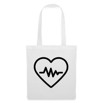 battement de coeur - Sac en tissu - blanc - Devant