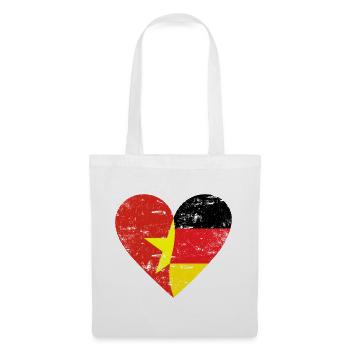 Vietnam, Allemagne, cœur utilisé - Sac en tissu - blanc - Devant
