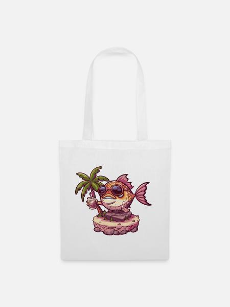Piranha Fische Sommer Urlaub - Stoffbeutel - Weiß
