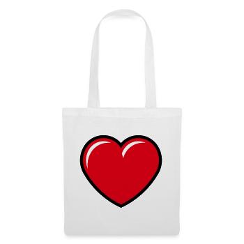 Herz / Herzchen (Liebe / Symbol / Red Black) - Stoffbeutel - Weiß - Vorne