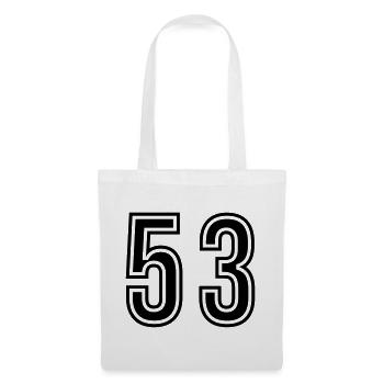 53 Zahl Symbol - Stoffbeutel - Weiß - Vorne